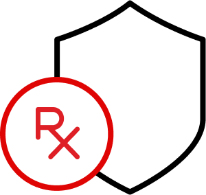 icon with shield and "Rx"